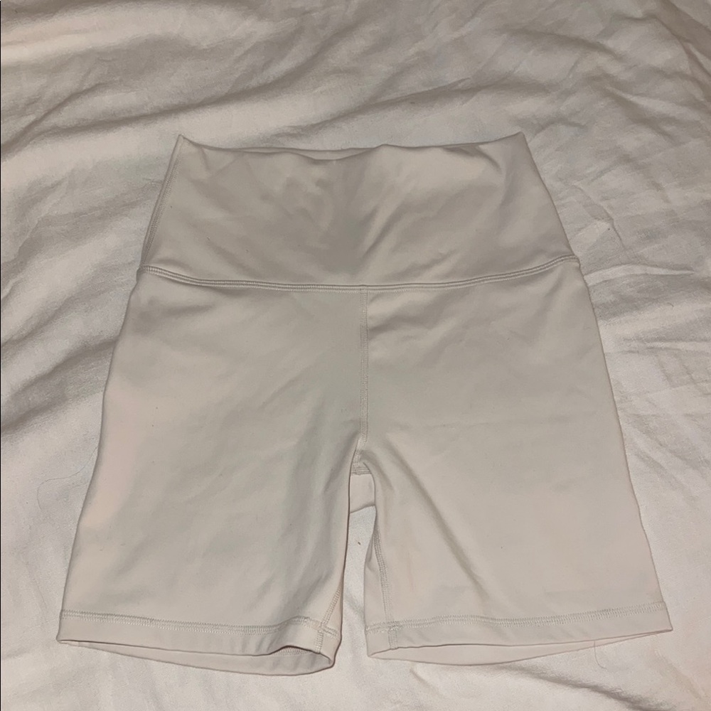 SET Active Women's High-Waist Bike Shorts in Off-White